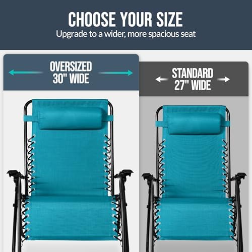 Best Choice Products Set of 2 Extra Wide Adjustable Steel Mesh Zero Gravity - Image 4