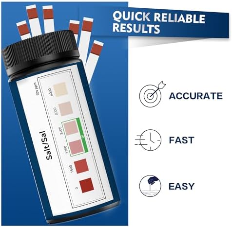 Saltwater Pool Test Strips, 0-8000 ppm, Salt Test Strips Kit - Image 4