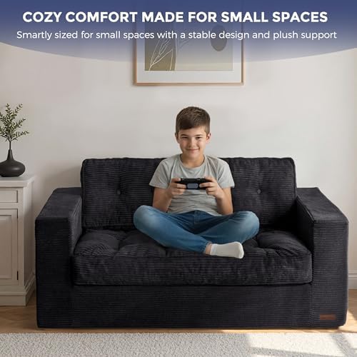 MAXYOYO Loveseat Sofa Couch, Upholstered Bean Bag Chair Cloud Seat - Image 3