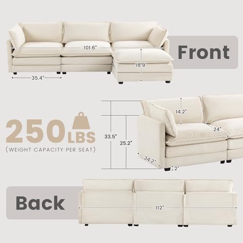 ROWHY 112'' Modular Sectional Cloud Couch - Image 2