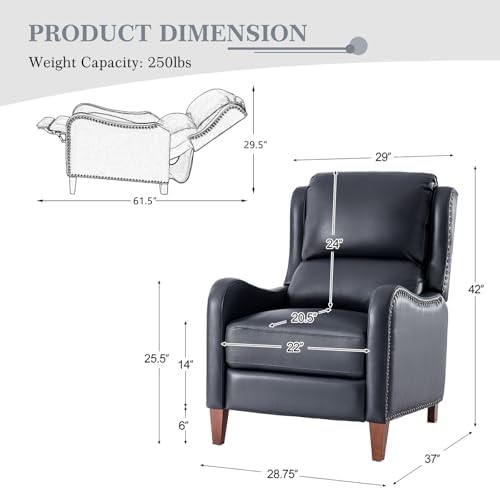 HULALA HOME Genuine Leather Recliner Chair - Image 2
