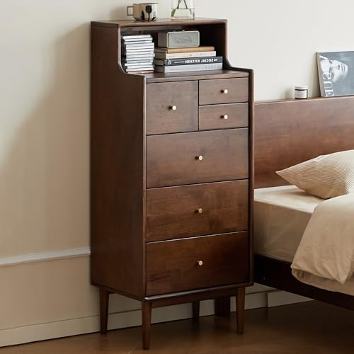 YESWOOD 100% Solid Wood Nightstand, 6 Drawer by YESWOOD