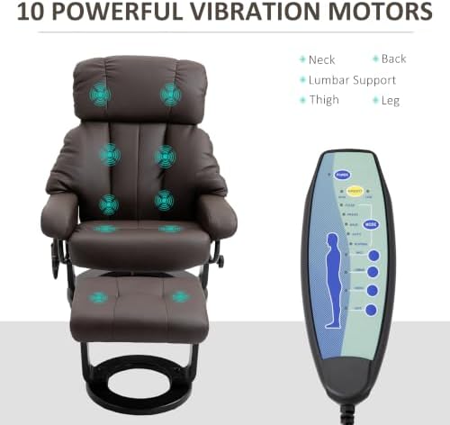 HOMCOM Massage Swivel Recliner Chair - Image 4