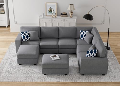Legend Vansen Oversized Modular Sectional Sofa, U/L‑Shaped Reversible Couch - Image 2