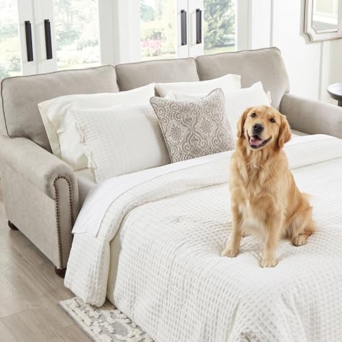 Signature Design by Ashley Queen Sleeper Sofa Couch Bed, Dune Beige - Image 2