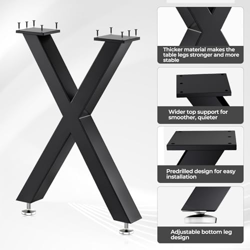 Heavy Duty X Shape Metal Coffee Table Legs, Replacement Legs - Image 3