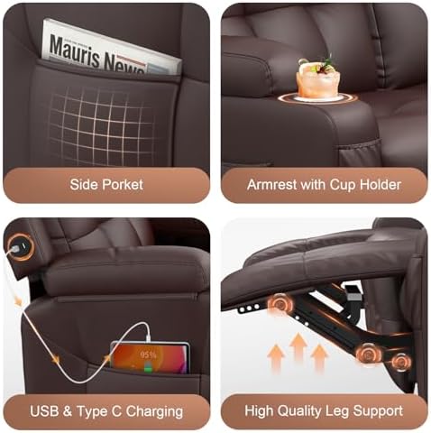 Reclining Loveseat Sofa, RV Loveseats Recliner Sofas Wall Hugger, Double - Image 5