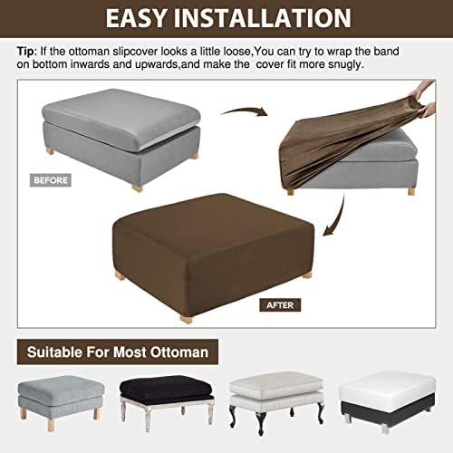 NeColorLife Velvet Square Ottoman Cover - Image 6