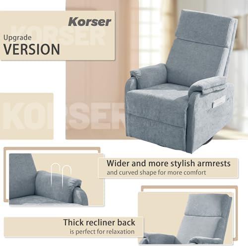 Korser Swivel Rocking Recliner - Image 6
