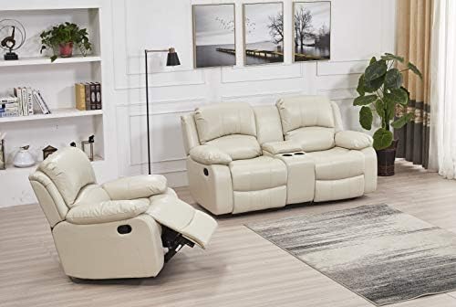 Betsy Furniture Faux Leather Reclining Couch Set, Living Room Furniture Set by BetsyFurniture