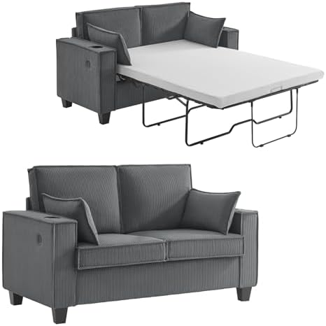 Brelice Pull Out Sofa Bed, Full Size Convertible Loveseat Sleeper Sofa by BreliceHome