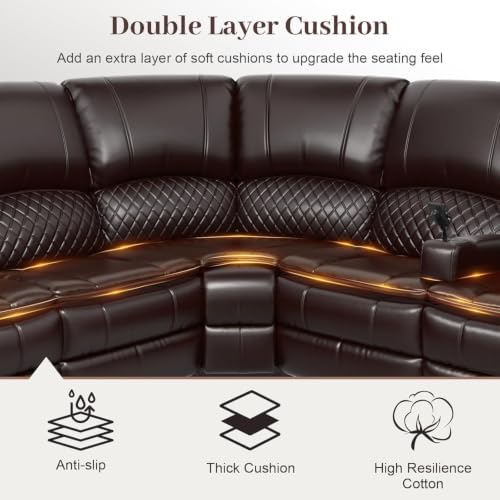 Upgraded 4 Seater Reclining Sofa Set, Modern Living Room Couch - Image 4