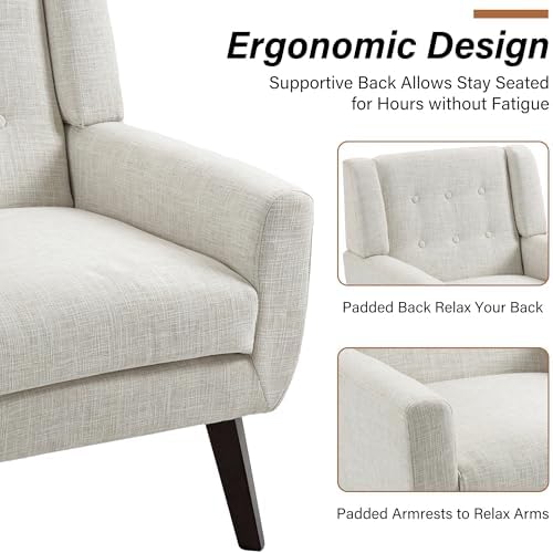 Accent Chair, Upholstered Armchair in Linen - Image 5