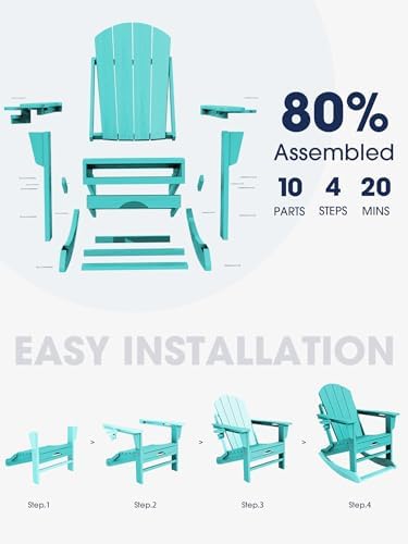 KINGYES Adirondack Rocking Chair Set of 2 - Image 5