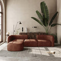 Acanva Mellow Modern Tight Curved Back Velvet Sofa, 4 Seater Modular by acanva