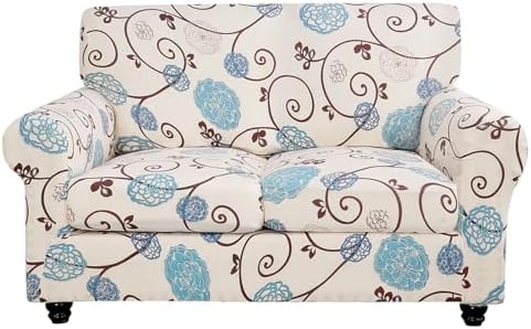 SearchI Stretch Sofa Cover Printed Couch Cover, Floral Pattern 3 Pieces by SearchI