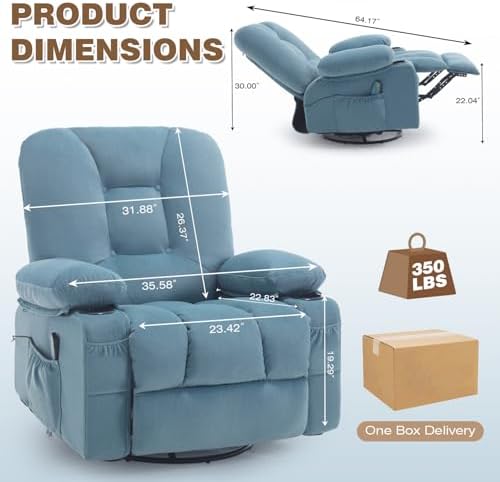 Rocker Recliner Chairs with Massage and Heat - Image 2