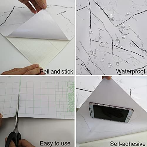 White Marble Contact Paper Textured White Granite Wallpaper Peel Stick - Image 6