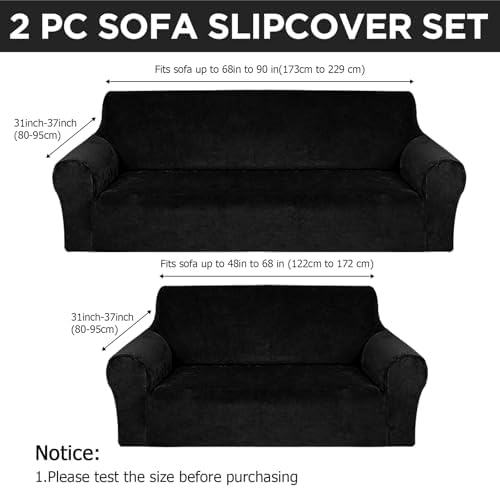 Peryiter 2 Pcs Couch and Loveseat Sofa Covers - Image 2