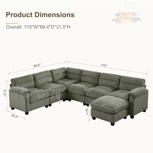 HAOMARKETS Oversized Modular Sectional Sofa - Image 2