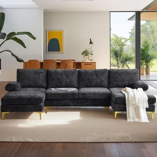 VINGLI 110" Large U-Shape Sectional Sofa Couch by VINGLI
