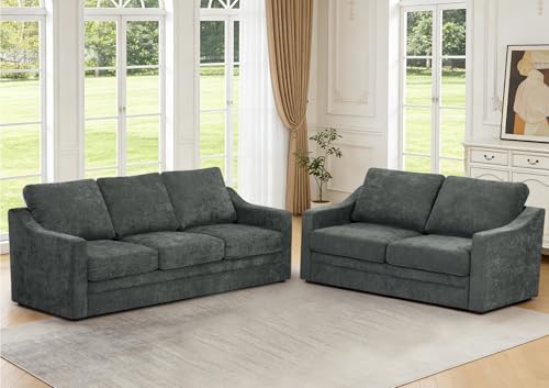 2 Pieces Chenille Sofa Set w/Soft Back Cushion - Image 3