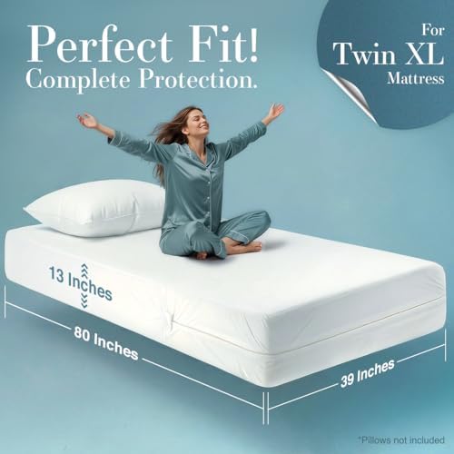 Utopia Bedding Mattress Protector Zippered Twin XL Size, 100% Waterproof Bed - Image 2