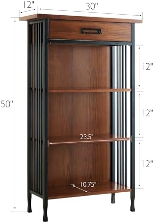 Ironcraft Solid Wood Mantel Height Rustic Bookcase - Image 3