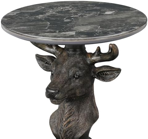 Modern End Table Black Deer Statue Side Table - Image 4