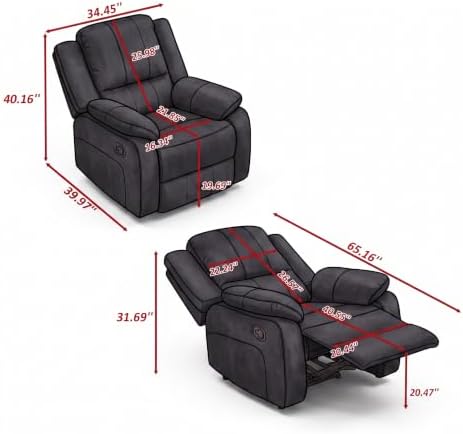NicBex Manual Single Lounge Recliner Chair - Image 2
