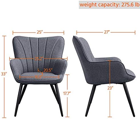 Yaheetech Accent Chairs Set of 2, Upholstered Armchairs - Image 3