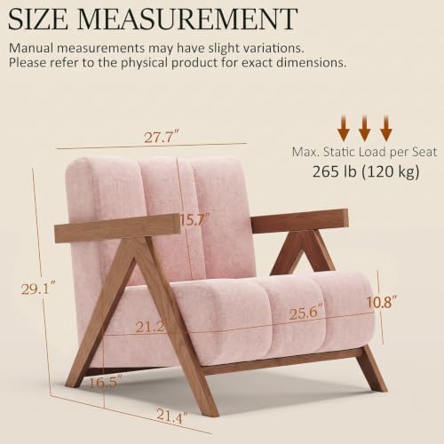 Gaussen Modern Accent Chair for Living Room Bedroom, Comfy Chenille Reading - Image 2