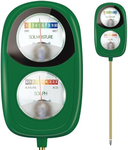 Soil Test Kit, 2-in-1 Soil Moisture Meter, Soil pH Tester, Large Dual Dial Soil by Unknown