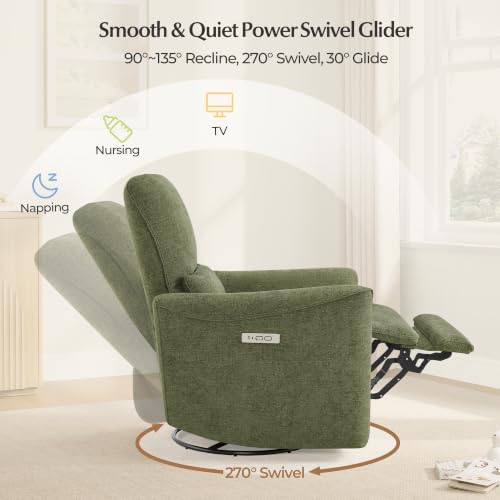 CHITA Power Swivel Glider Recliner Chair - Image 4