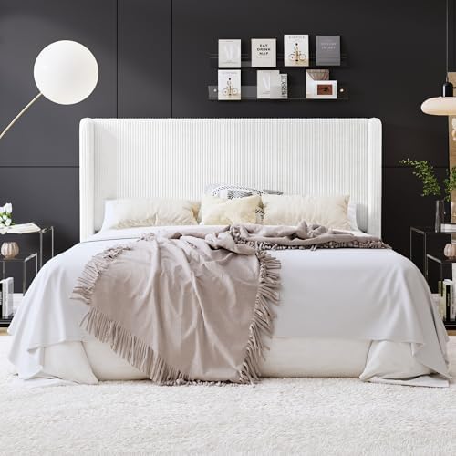 SHA CERLIN King Corduroy Platform Bed by SHACERLIN