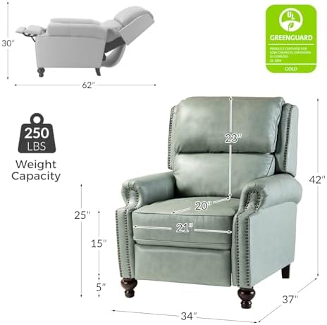 HULALA HOME Genuine Leather Recliner Chair - Image 2