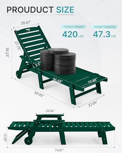 Patio Chaise Lounge Chair Outdoor - Image 2