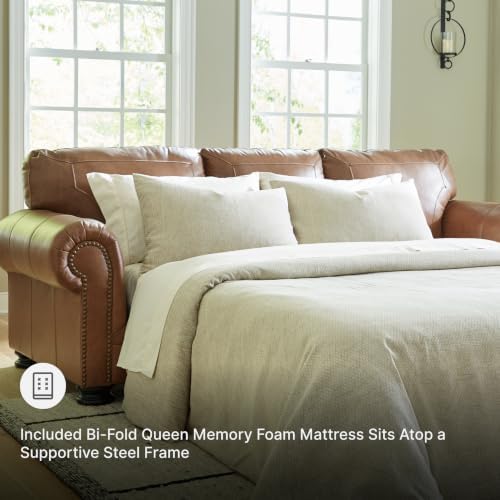 Signature Design by Ashley Carianna Queen Sofa Sleeper, Caramel Brown - Image 6