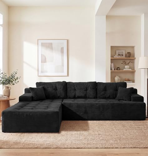 Hobestluk Boneless Couches Modular Sectional Sofa L-Shape Oversized Chaise by YourHomeDeservesMore