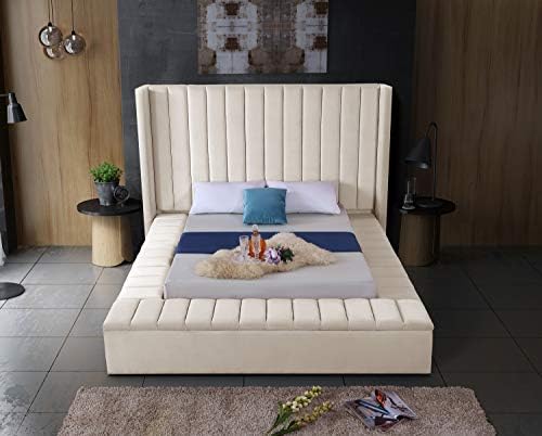 Meridian Furniture Kiki Collection Modern | Contemporary Velvet Upholsterd Bed - Image 7