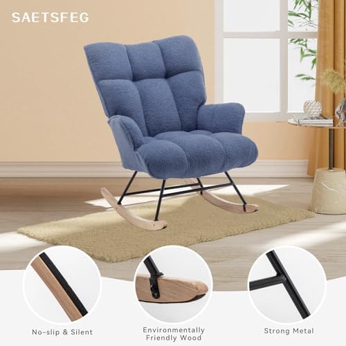 SAETSFEG Nursery Rocking Chair Teddy, Upholstered Glider Rocker - Image 6