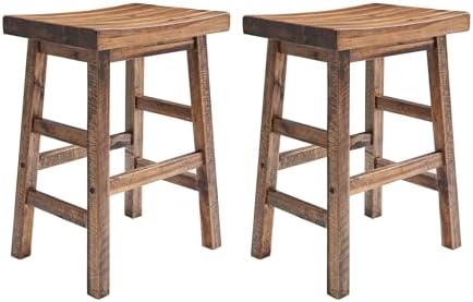 Alaterre Durango Solid Wood Rustic Bar Stool Set of 2 by AlaterreFurniture