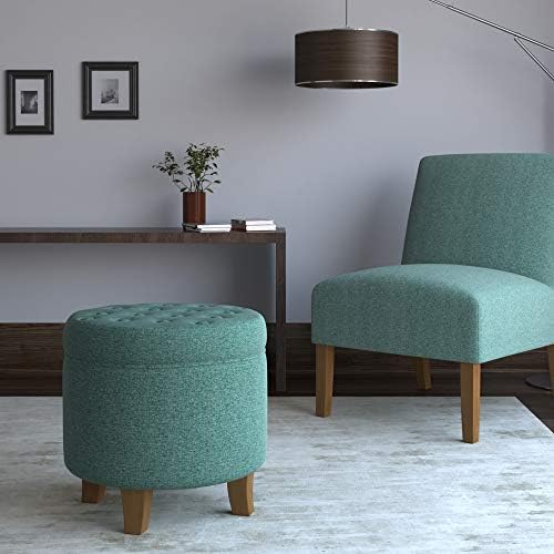 HomePop by Kinfine Fabric Upholstered Round Storage Ottoman - Image 2