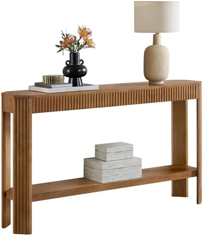 Alaterre Furniture Fluted Solid Wood Console Table - Image 7