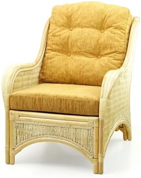 Jam Lounge Living Accent Armchair Natural Color, Natural Rattan Wicker Handmade - Image 3