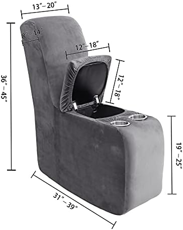 ULTICOR 7-Piece L Shape Sectional Recliner Sofa Covers, Velvet Stretch - Image 3