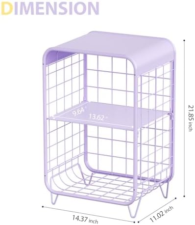 APEXCHASER Cute Kids Nightstand, 3 Tier Metal Side Table - Image 3