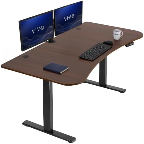 VIVO Dark Walnut 63 x 32 in Standing Desk, DESK-KIT-1B1D by VIVO