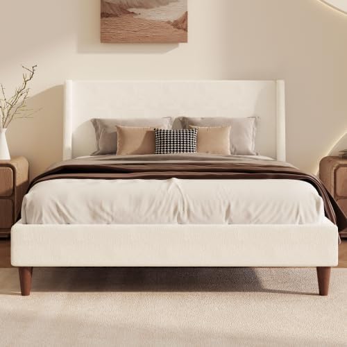 King Size Upholstered Platform Bed Frame by Unknown