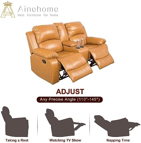 A Ainehome Living Room Furniture Set Leather Recliner Sofa Set Loveseat Chair - Image 5